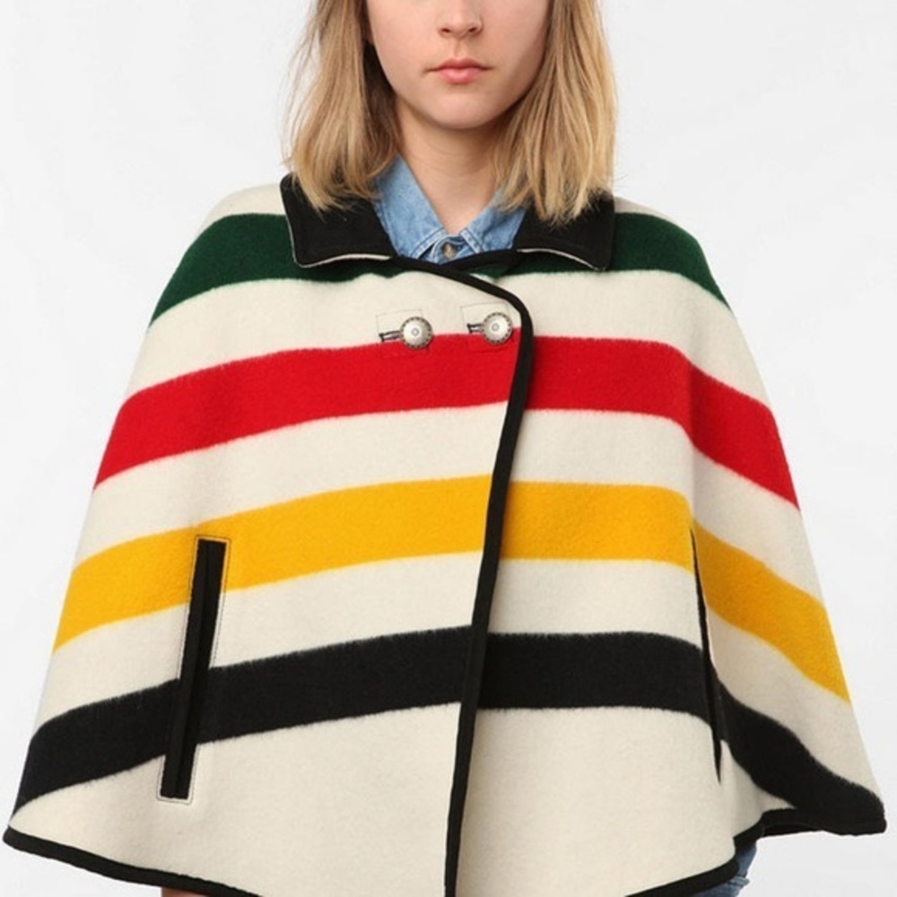 RARE Pendleton Glacier Stripe Cape NEW